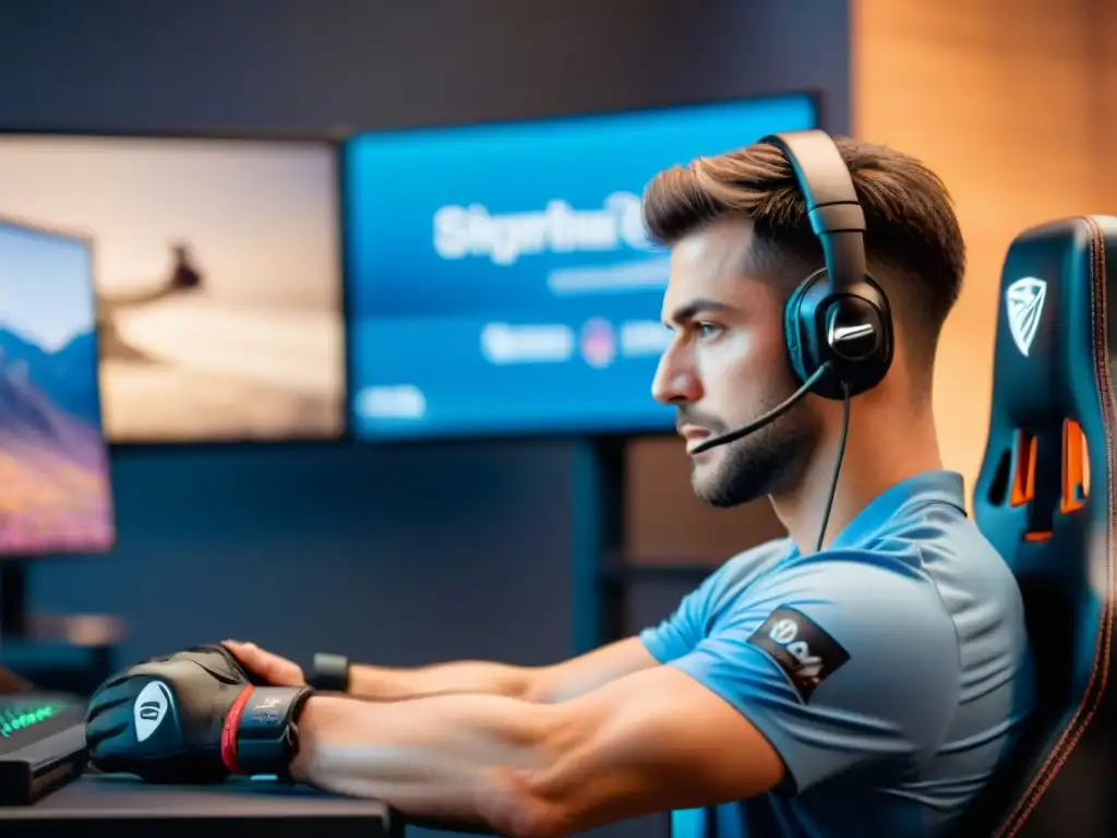 Un jugador de eSports se cuida con consejos de prevención de lesiones