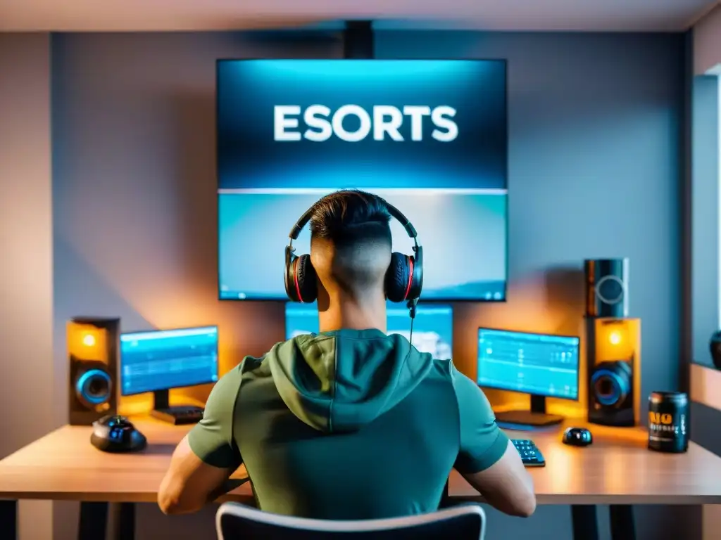 Un jugador profesional de eSports en una rutina equilibrada entre estudio y gaming