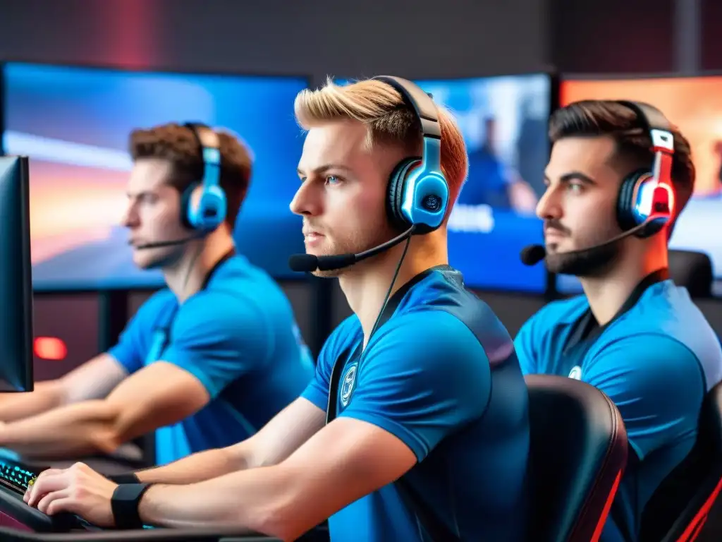 Jugadores eSports en estaciones de juego con consejos prevención lesiones eSports