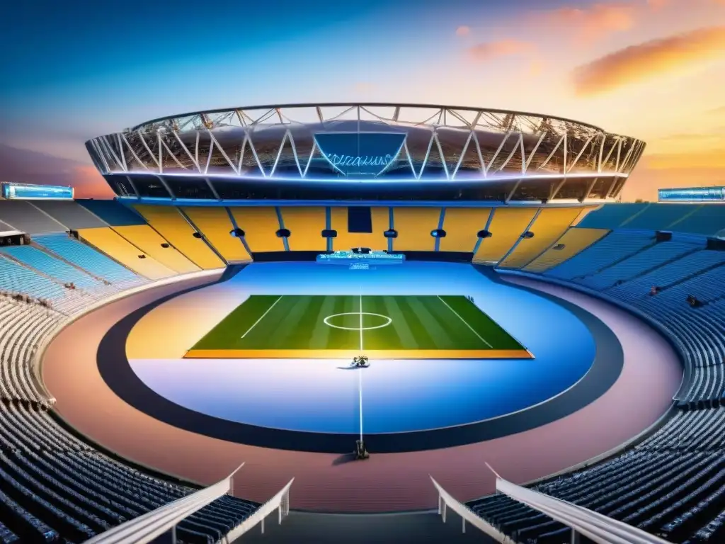 Estadio Olímpico de Berlín al atardecer El majestuoso Estadio Olímpico de Berlín bajo un vibrante atardecer, simbolizando el impacto de los Juegos Olímpicos en Europa