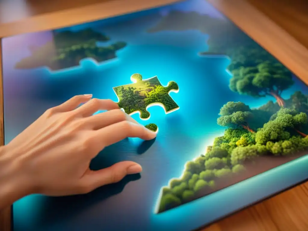 Mano de jugador resolviendo intrincados puzzles en The Witness, rodeada de paisaje digital