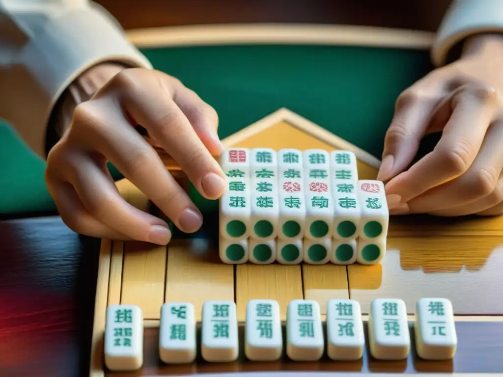 Manos expertas crean estrategias Mahjong para principiantes y avanzados, concentración y habilidad en juego