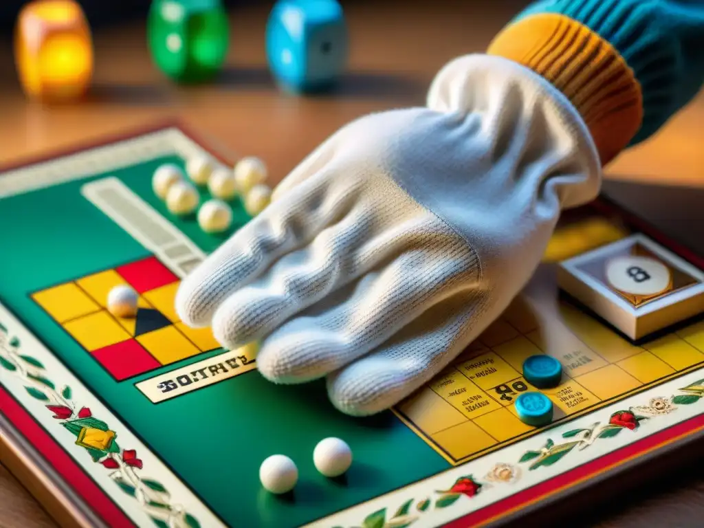 Manos con guantes blancos cuidadosamente sostienen juego de mesa vintage para prevenir deterioro juegos coleccionables