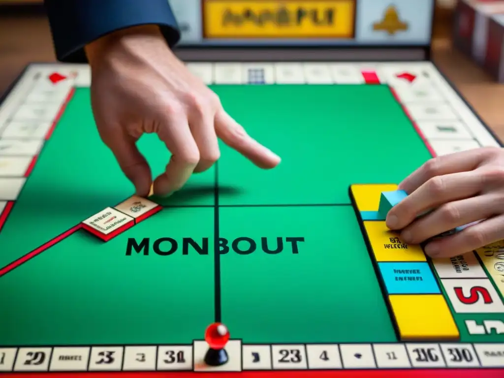 Manos restaurando tablero de Monopoly con Transformaciones juegos mesa clásicos