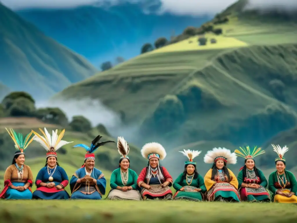 Juegos tradicionales de la comunidad Mapuche: colores, tejidos y montañas Mapuches participando alegres en juegos tradicionales, con textiles tejidos a mano y paisajes montañosos