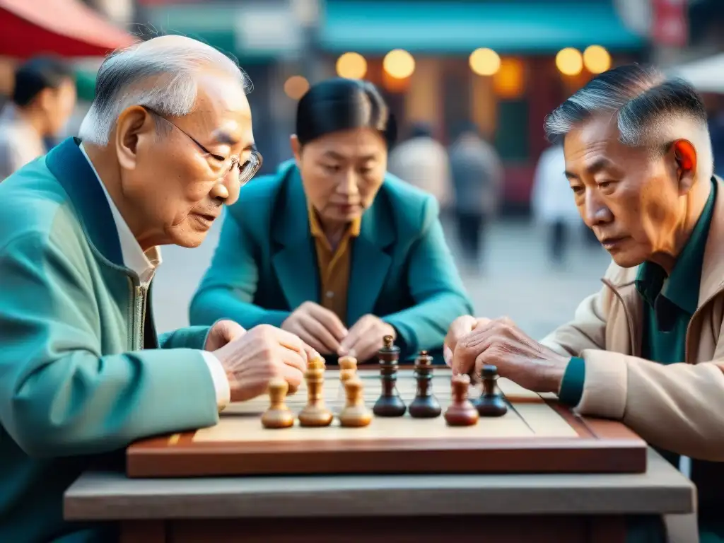 La milenaria partida de ajedrez chino en un mercado de Shanghai refleja la evolución de los juegos tradicionales en Asia ante la globalización