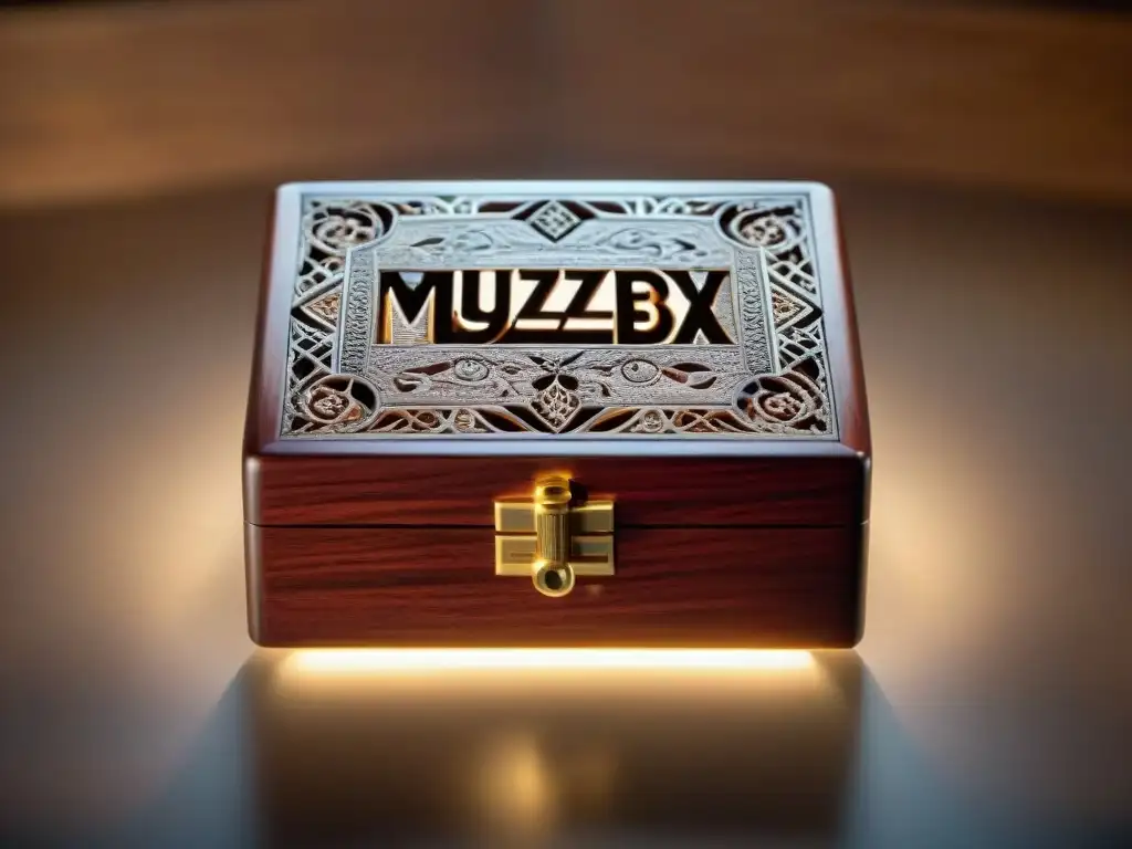 Misterioso rompecabezas de madera en museo de juegos Una misteriosa caja de rompecabezas en un museo de juegos