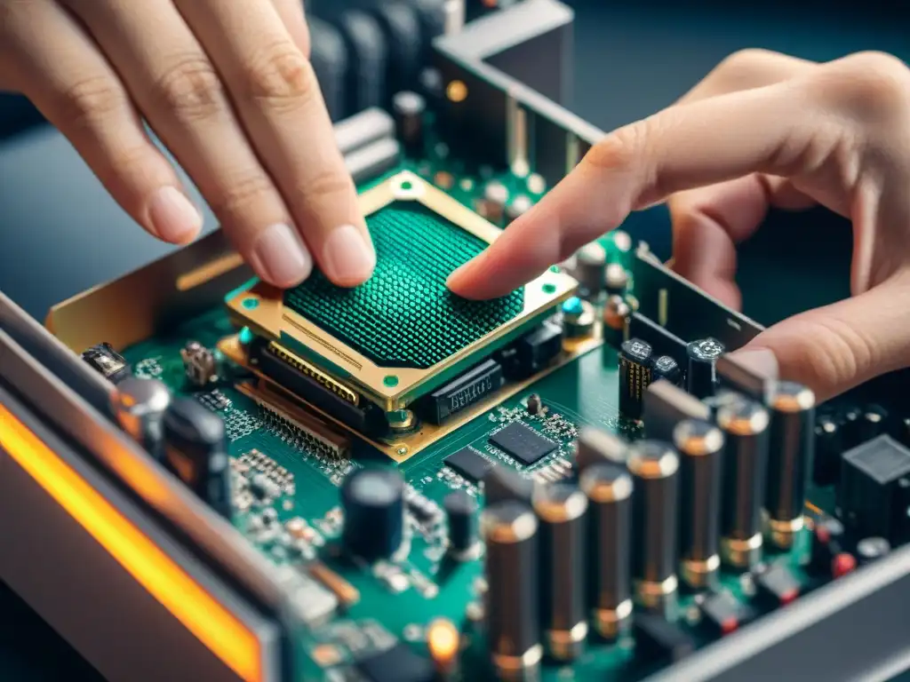 Montaje detallado de PC gaming paso a paso: instalación precisa de CPU en placa base