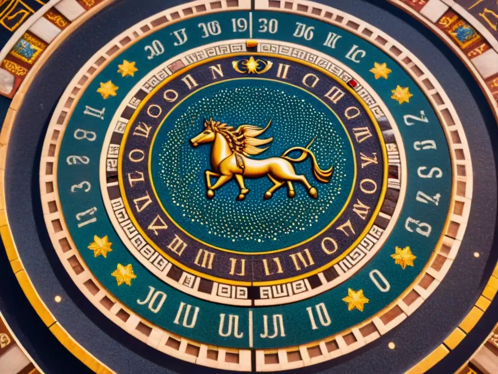 Un mosaico romano antiguo muestra la evolución de la astrología y los juegos de azar en vibrantes colores