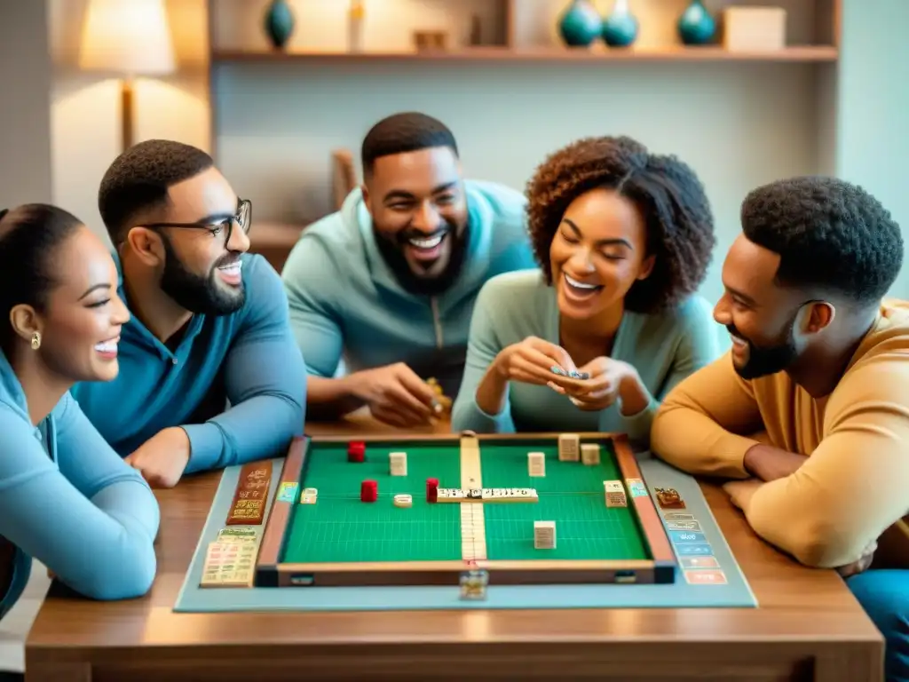 Multigenerational group enjoying board games at a cozy table, showcasing the joy of tabletop game gatherings