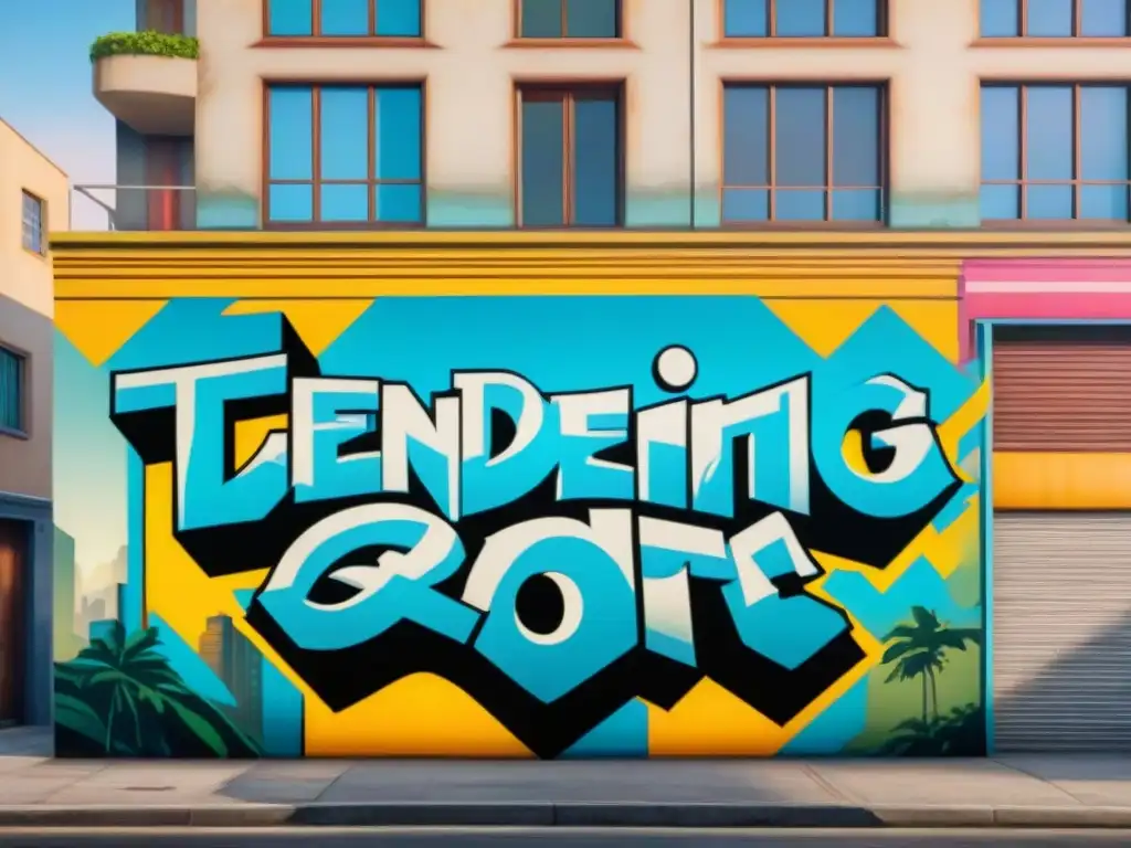 Un mural de graffiti en GTA V recrea escena de película de los 80, con colores vibrantes y detalles culturales