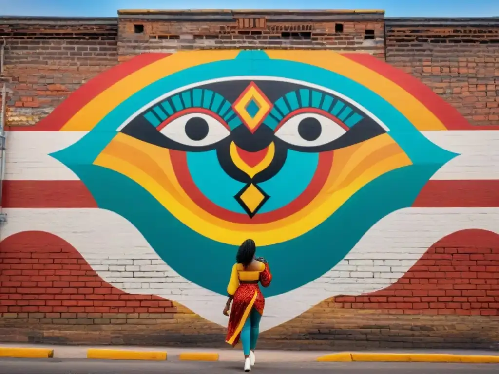 Mural vibrante fusiona influencia africana y juegos indígenas de América en armonía de colores