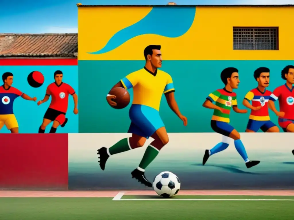 Murales vibrantes de la historia del fútbol en América Latina