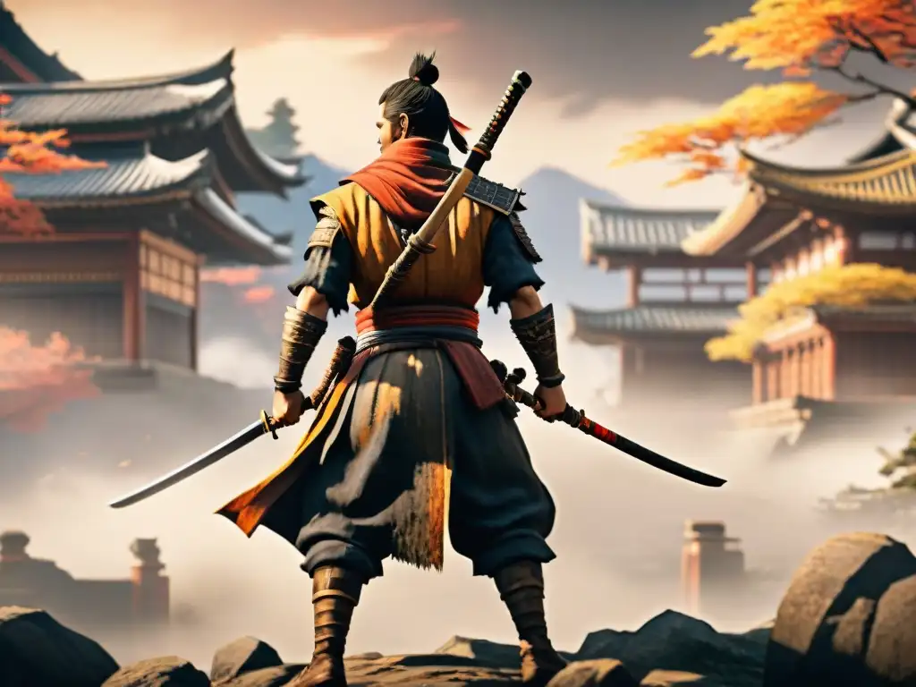 Un ninja experto ejecutando una precisa y elaborada técnica de combate en Sekiro: Shadows Die Twice, destacando las mejores estrategias del juego