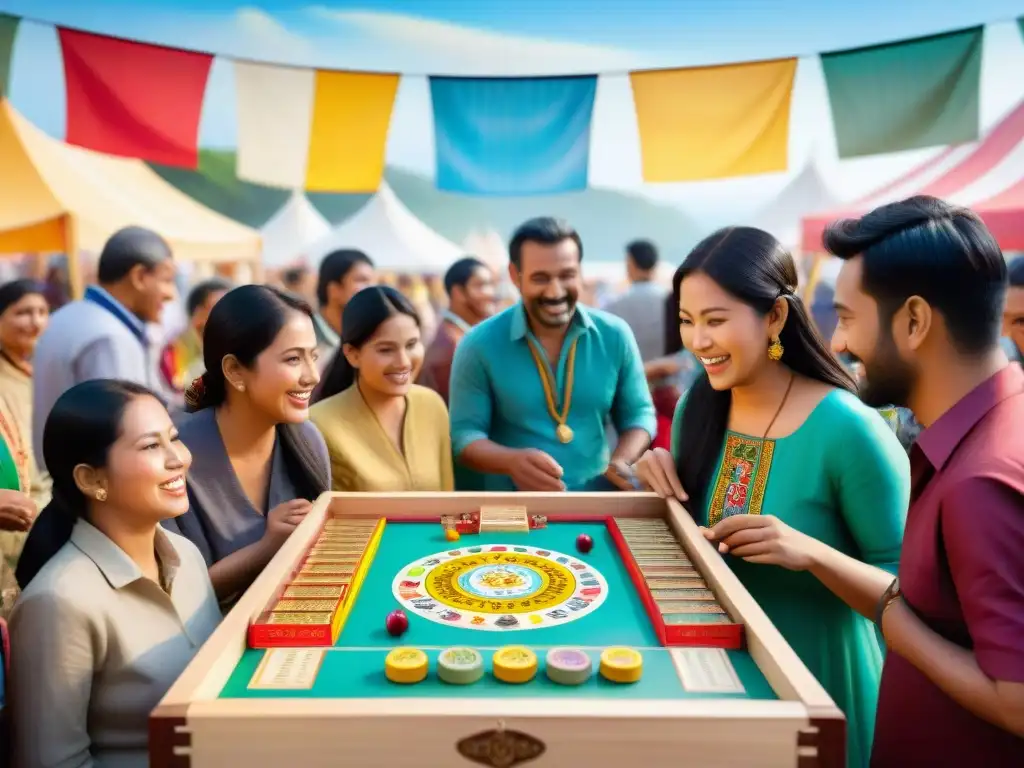 Niños y adultos disfrutan de juegos tradicionales en festival cultural