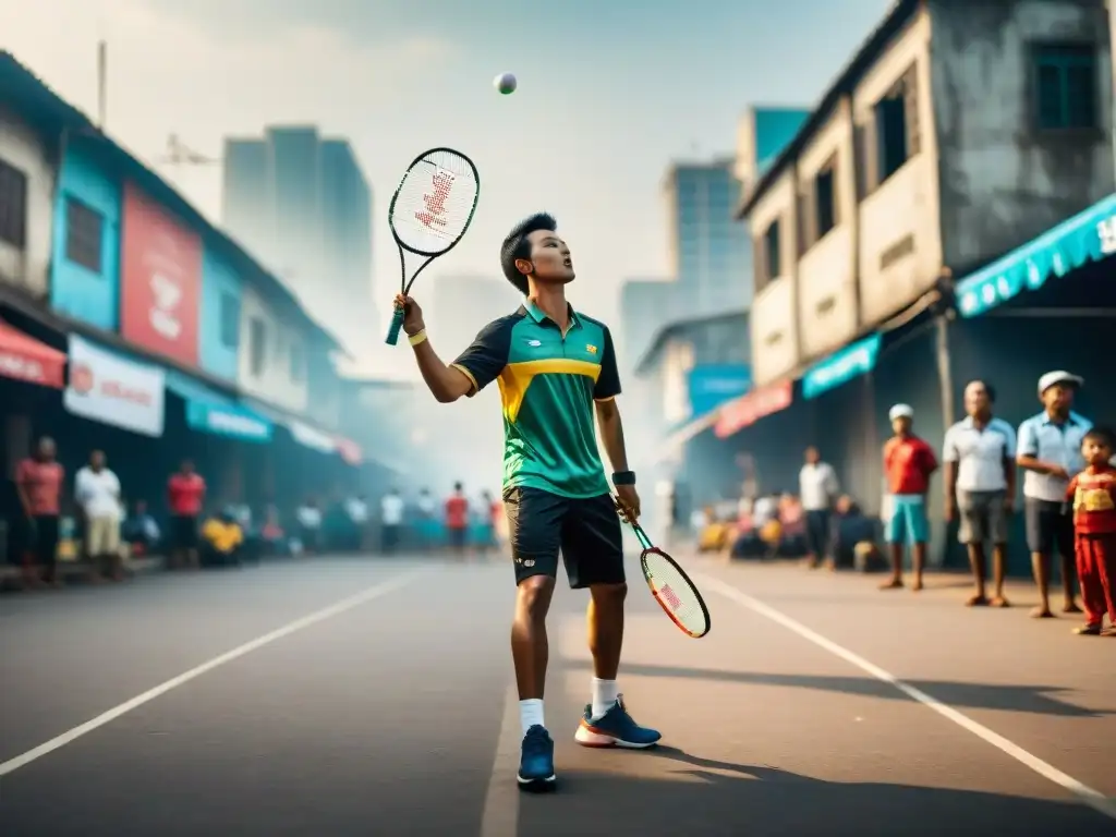 Niños juegan bádminton en Jakarta, Indonesia