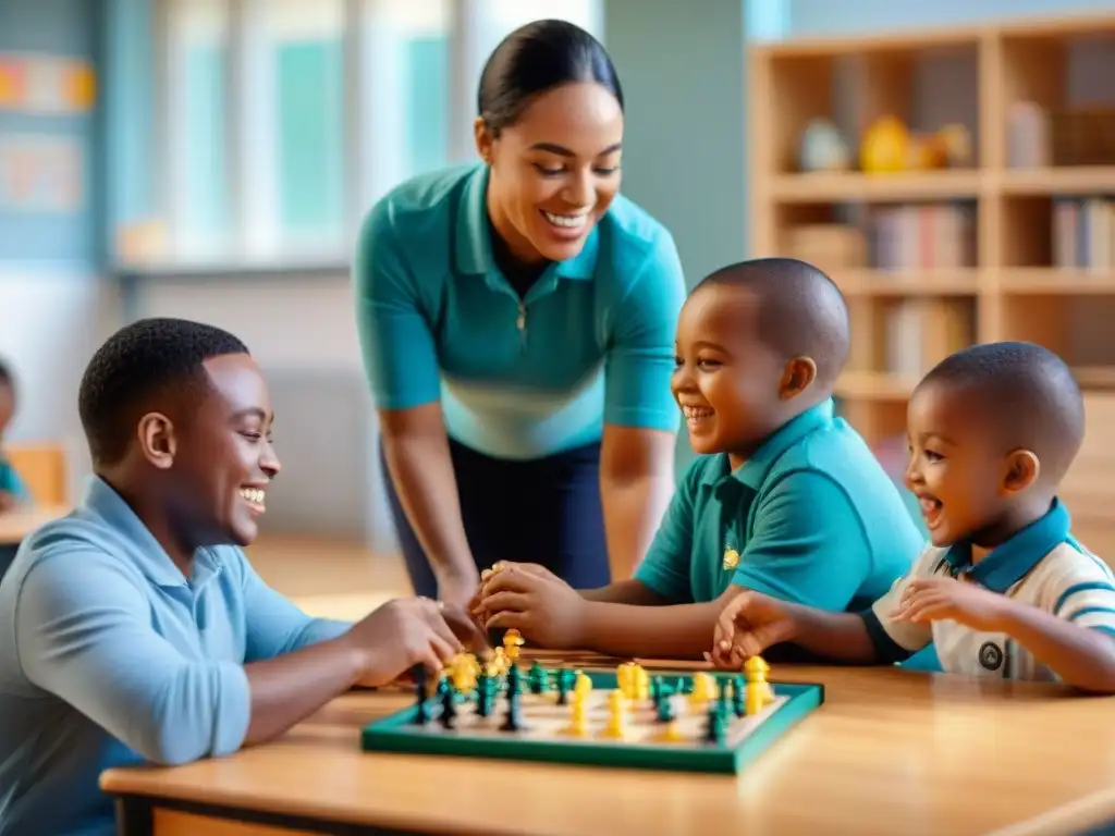 Niños con discapacidades usan herramientas educativas y juegan en aula inclusiva