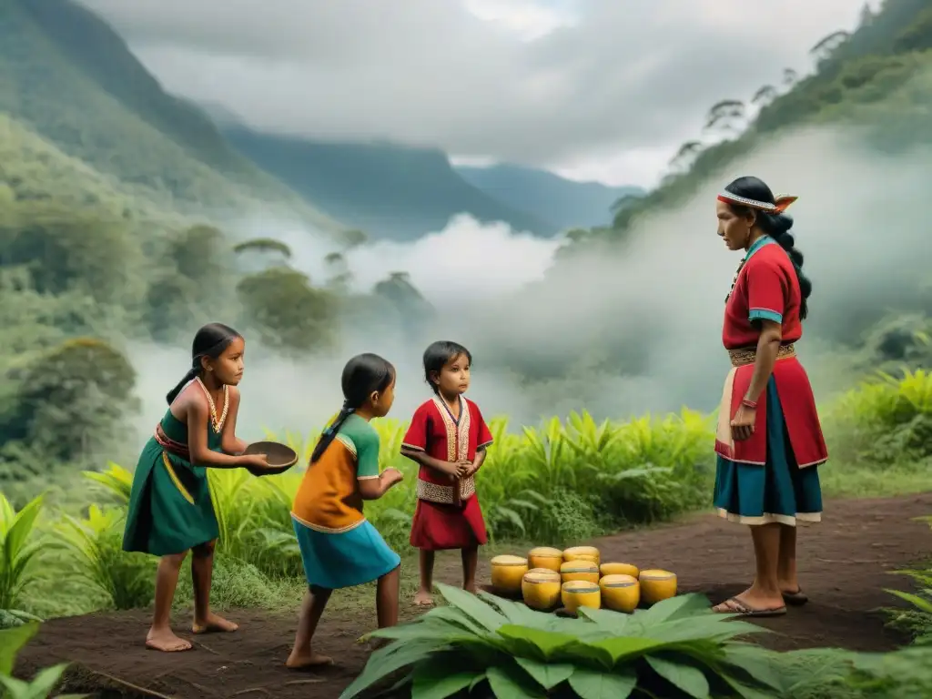 Niños indígenas juegan en el bosque, transmitiendo habilidades vitales a través de juegos tradicionales