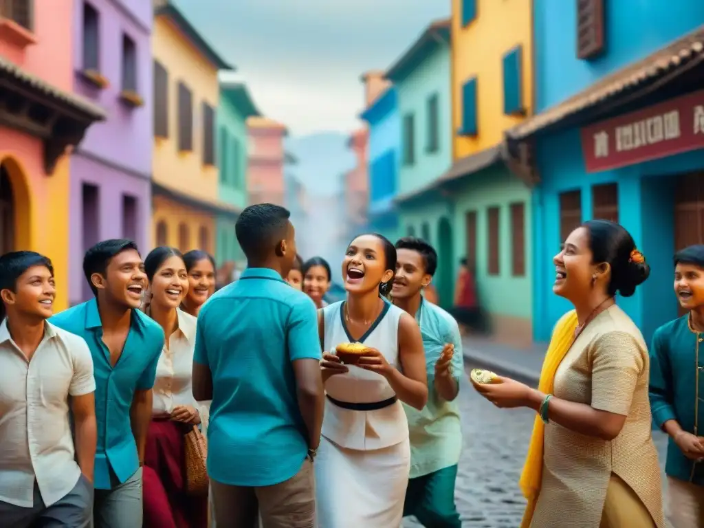 Niños felices jugando en la calle: diversión y unión Niños diversos disfrutan un juego callejero tradicional, reflejando evolución social juegos calle