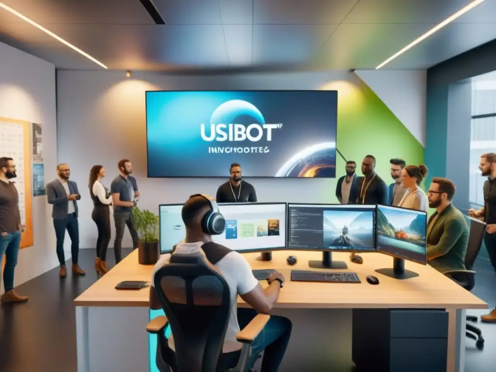 Oficina abierta y vibrante en Ubisoft: innovación, creatividad y colaboración de desarrolladores en un nuevo juego