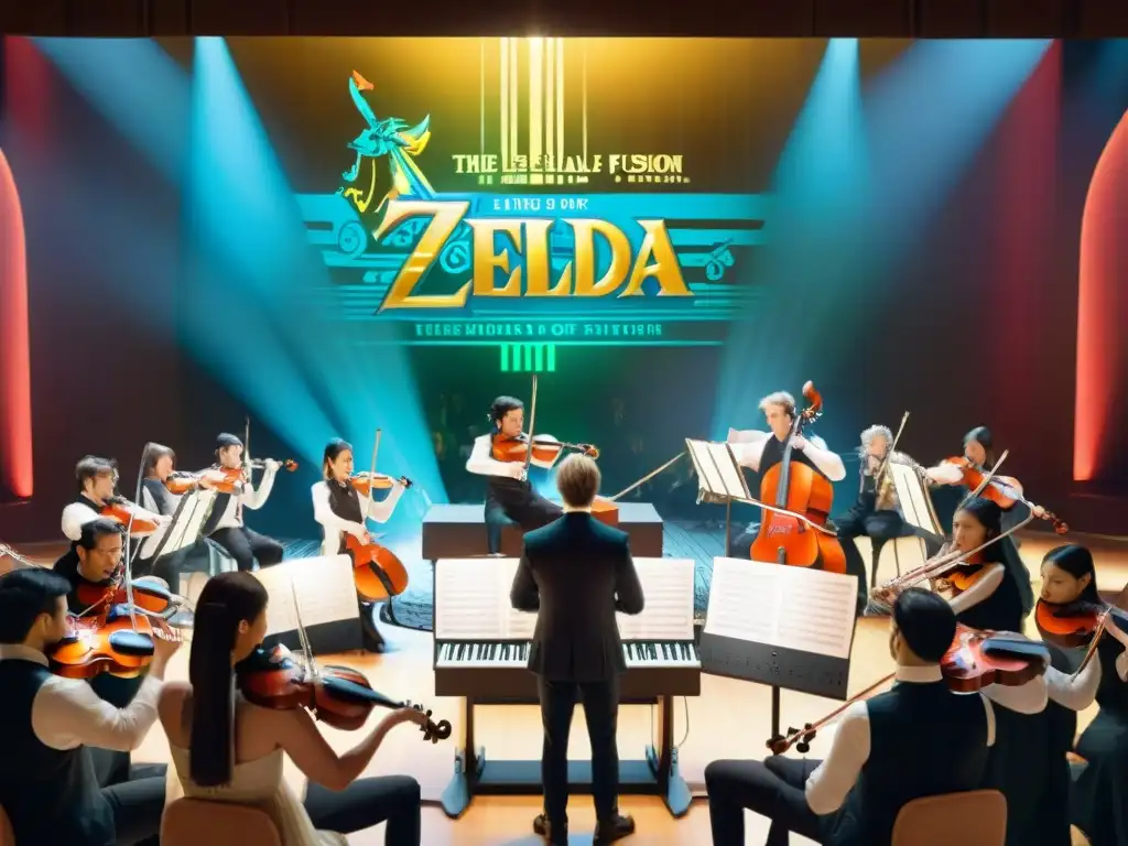 Una orquesta fusionando música clásica y videojuegos, con influencia de música contemporánea