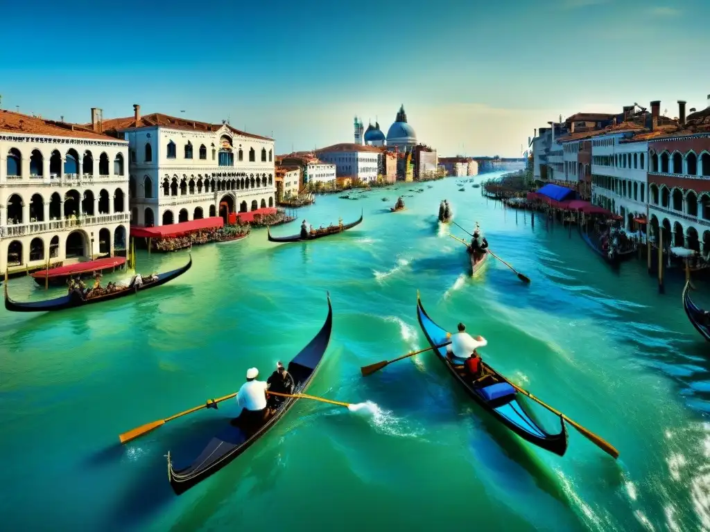 Panorámica del Gran Canal en Venecia durante el Renacimiento