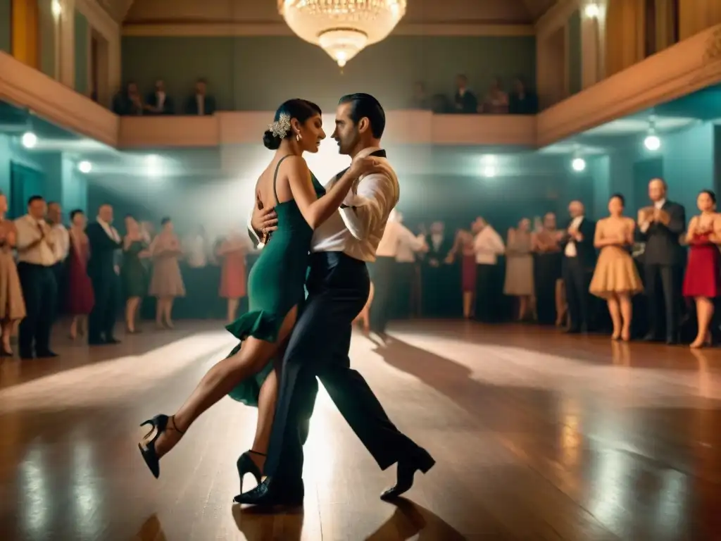 Parejas bailando tango en una milonga de Buenos Aires