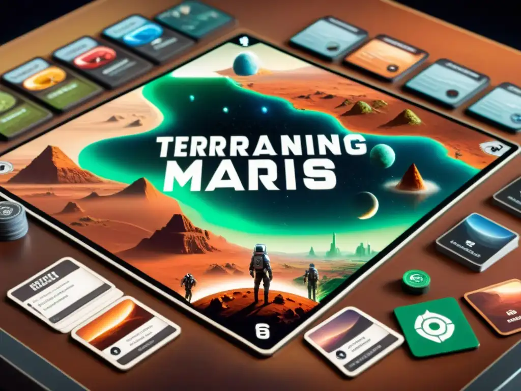 Partida intensa de Terraforming Mars, estrategias gestión recursos juegos mesa