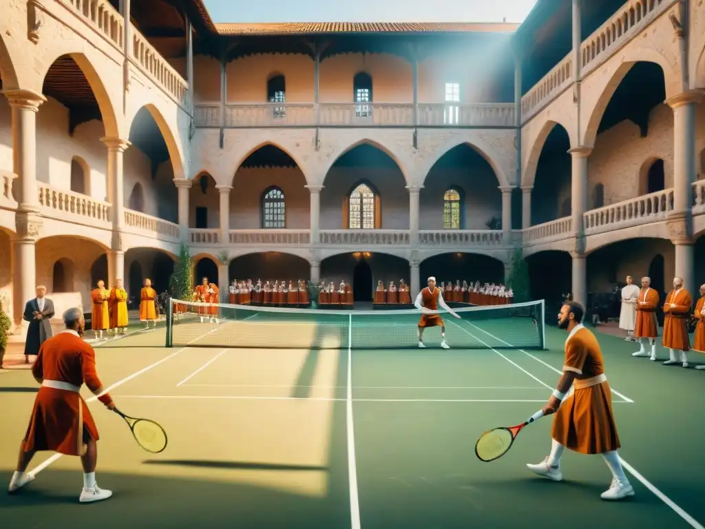 Partido de tenis medieval en un monasterio fusiona historia, evolución de los juegos y culturas antiguas