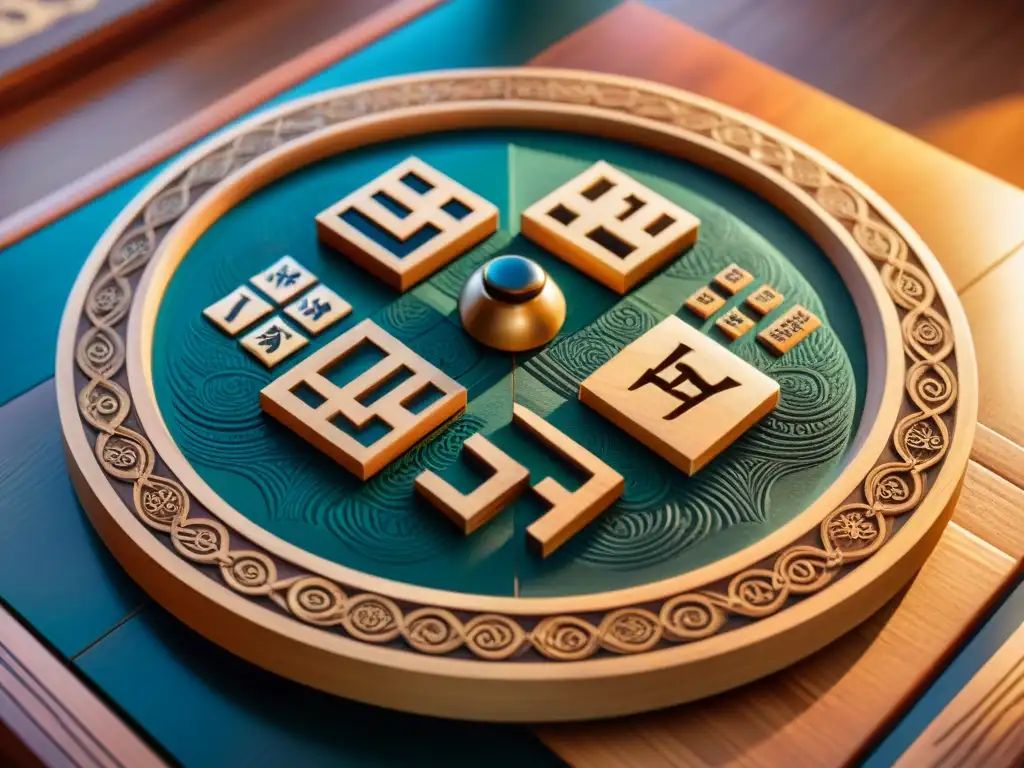 Dos piezas de Janggi finamente talladas enfrentadas en un tablero vibrante, evocando la historia y cultura de este juego estratégico de Corea