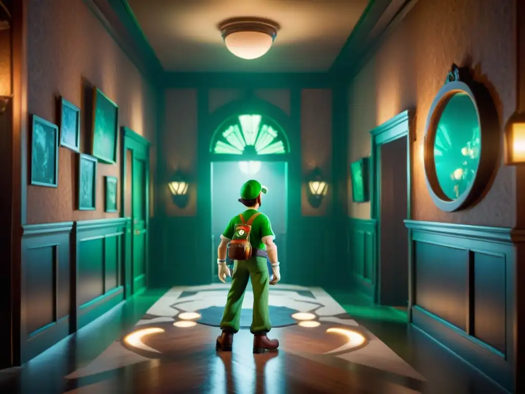 Luigi explora la planta infestada de fantasmas en Luigi's Mansion 3, resaltando la atmósfera misteriosa