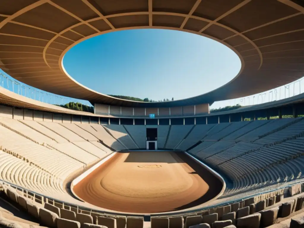 Ruinas impresionantes del Estadio Olímpico en Olimpia, Grecia, evocando los Orígenes Olímpicos juegos culturas evolución