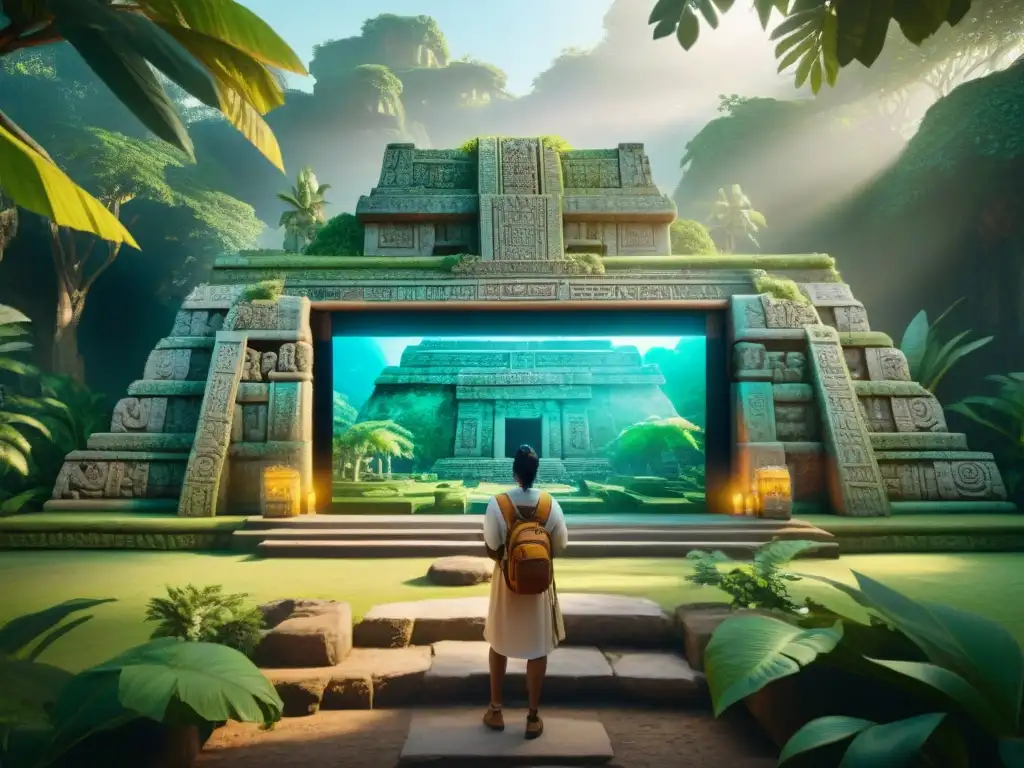 Explorando ruinas mayas con Realidad aumentada en juegos culturales