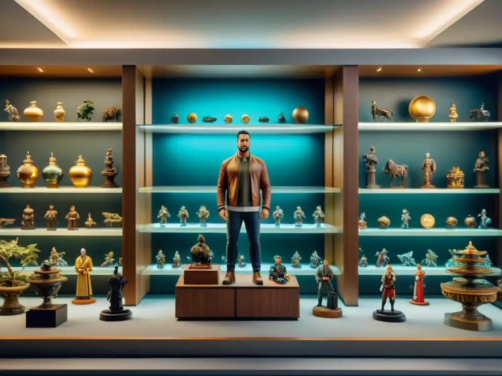 La pasión del coleccionista: sala repleta de figuras únicas y detalladas Sala de coleccionista llena de figuras raras y detalladas