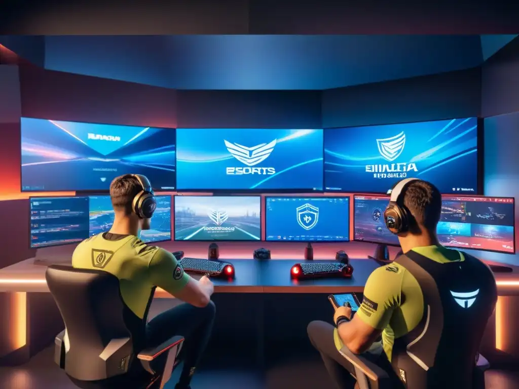 Sala de entrenamiento eSports futurista con inteligencia artificial