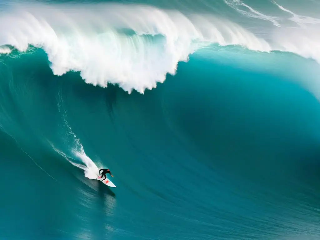 Surfistas desafían olas gigantes en el Océano Pacífico, junto a acantilados de Chile