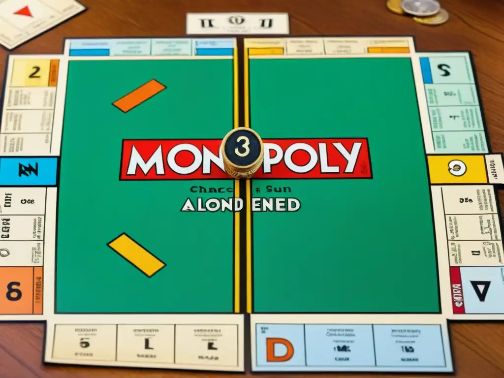 Tablero vintage de Monopoly de los años 30 con elementos históricos, evocando nostalgia y lecciones de economía