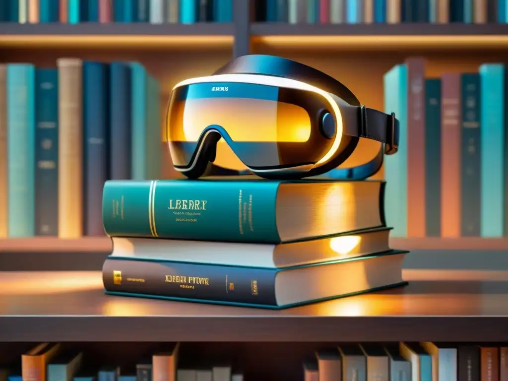 Un universo de videojuegos literatura clásica interactivos fusionado en realidad virtual con un libro de cuero clásico