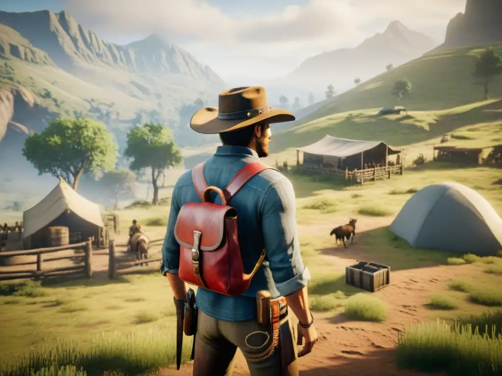 Un vaquero en Red Dead Redemption 2 organiza su inventario para la supervivencia en el Salvaje Oeste