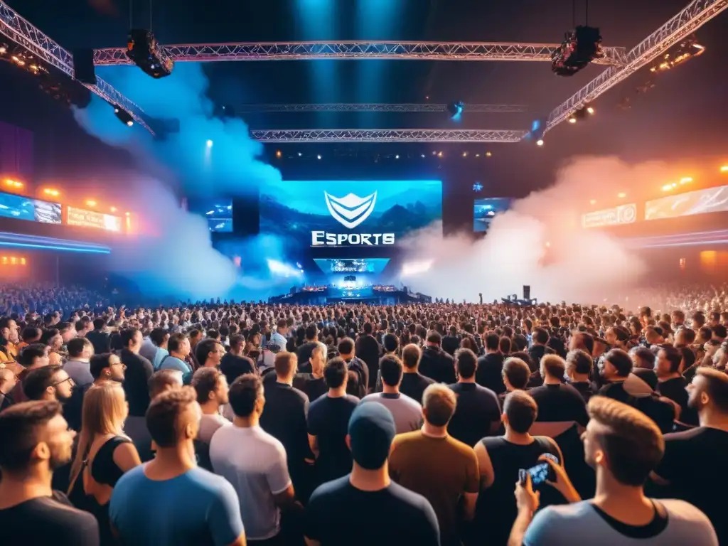 Vibrante arena de eSports en Australia, fans entusiastas y acción competitiva en escenario futurista