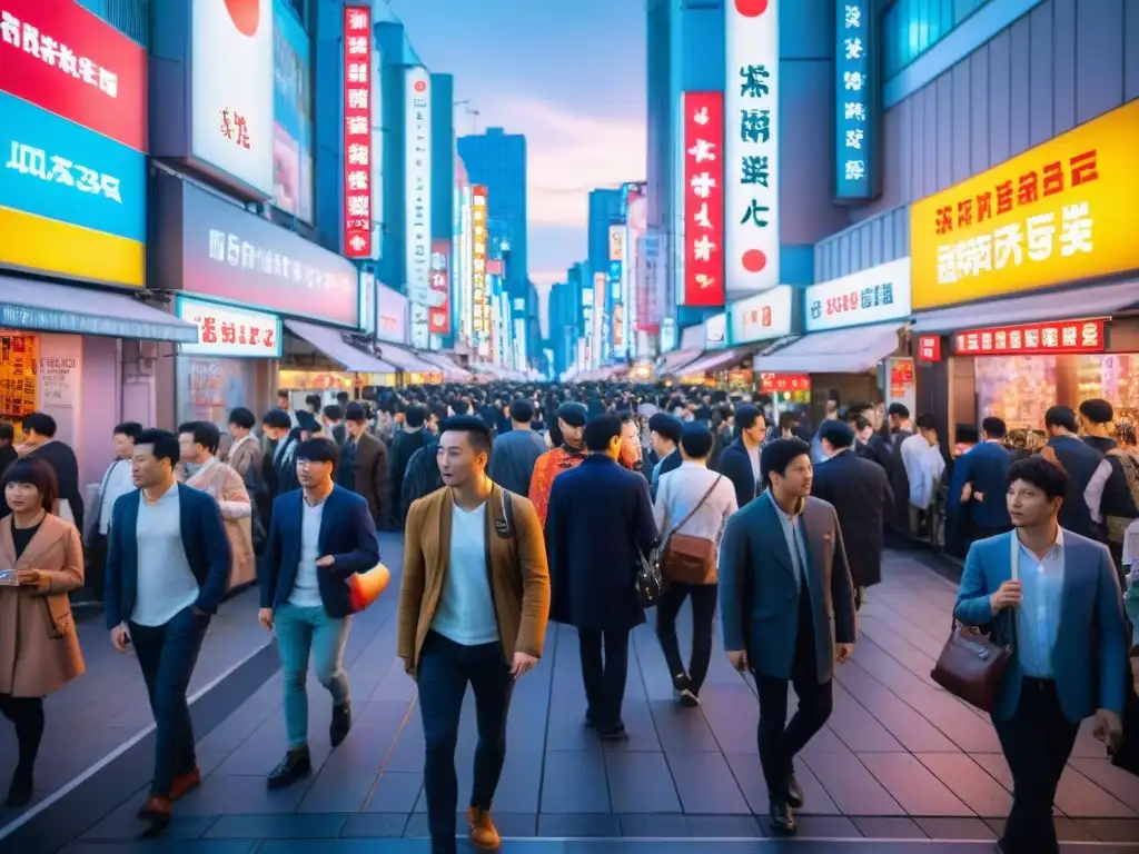 Vibrante calle de Akihabara, Tokyo, con luces neón, cosplay y cultura de juegos de simulación asiáticos historia