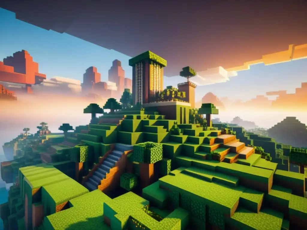 Vibrante comunidad en Minecraft: ciudad futurista, energías renovables y colaboración creativa