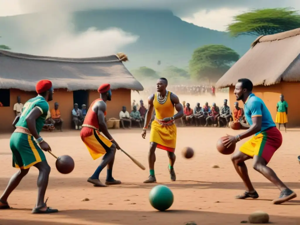 Vibrante juego de pelota en aldea africana evoca la historia y evolución de los juegos en África