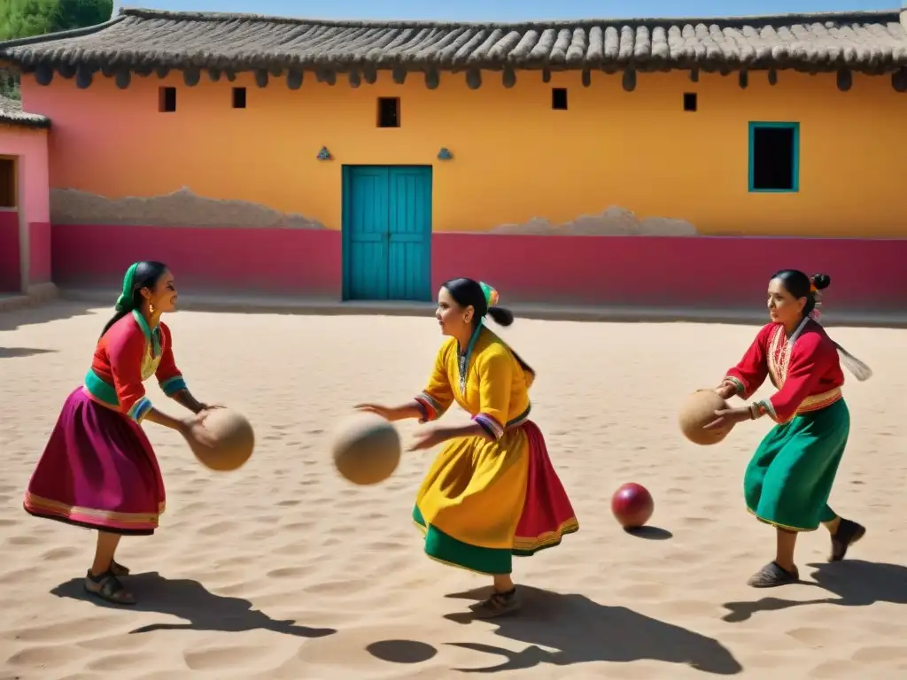 Vibrante juego de Pelota Purepecha en un pueblo mexicano