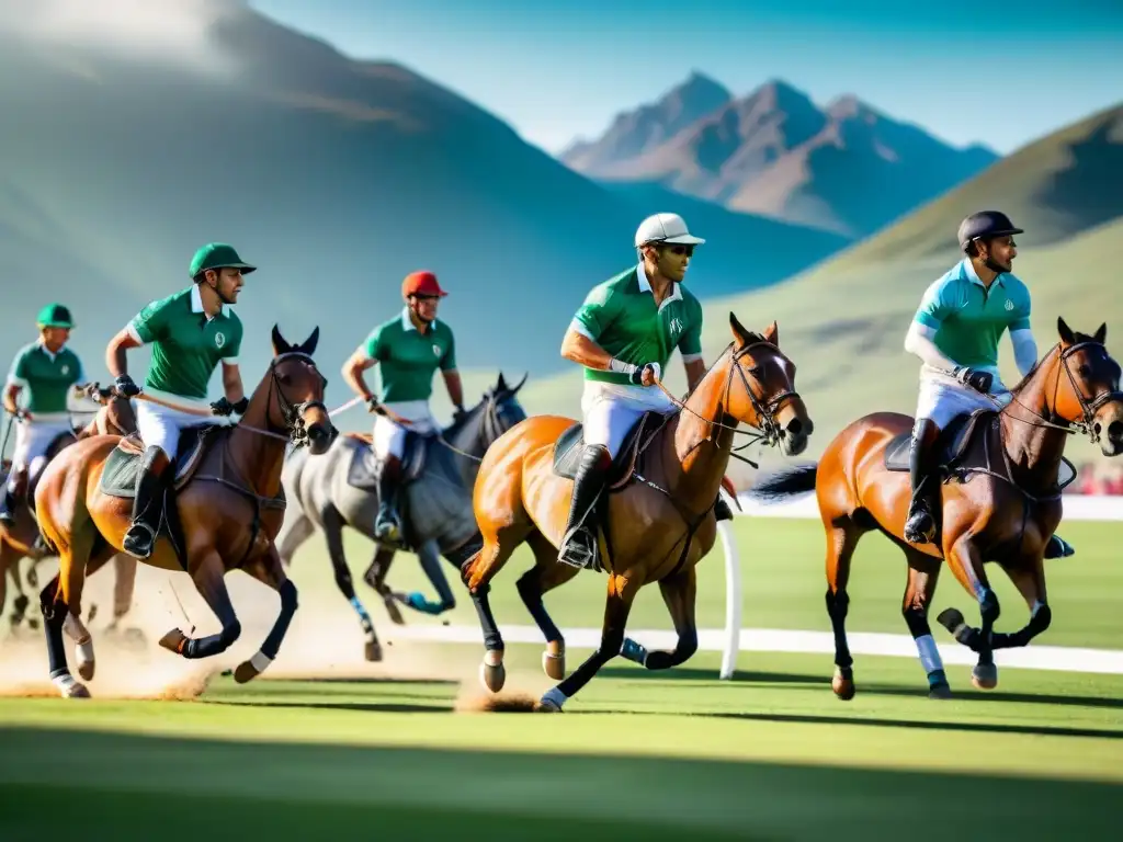 Vibrante juego de polo en Argentina con los Andes de fondo