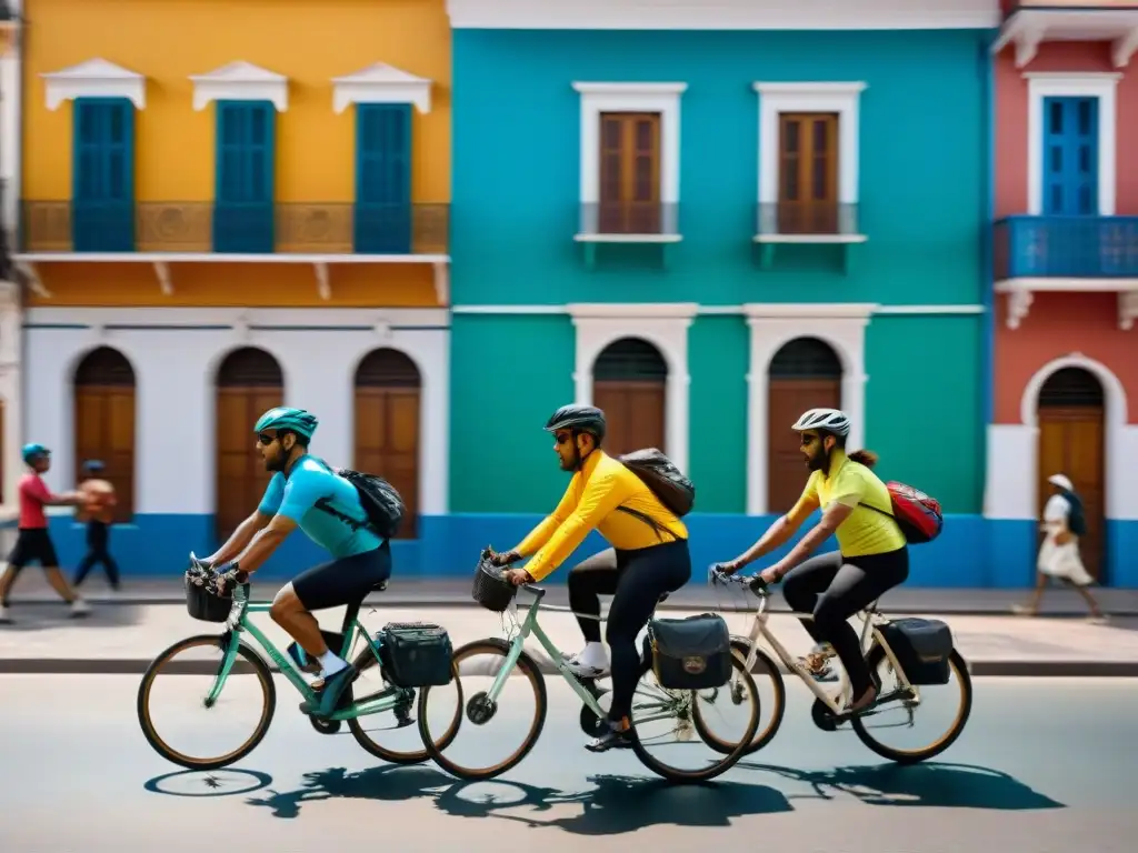 Un vibrante paseo en bicicleta por las calles de América Latina, mostrando diversidad y cultura