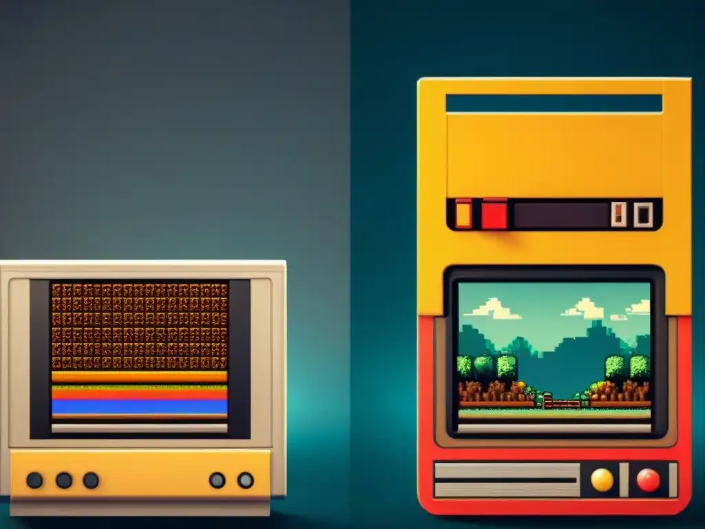 Comparación evolución diseño videojuegos clásicos: interfaz 8 bits clásica vs