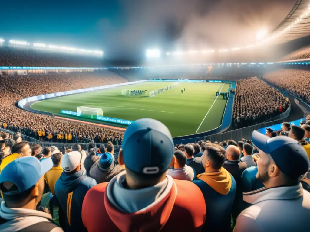 Una vista aérea impresionante de un estadio lleno de fanáticos entusiastas durante una competencia de juegos deportes móviles