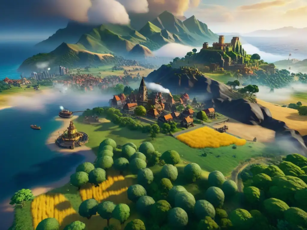 Vista detallada de una ciudad próspera en Civilization VI con consejos para maximizar recursos