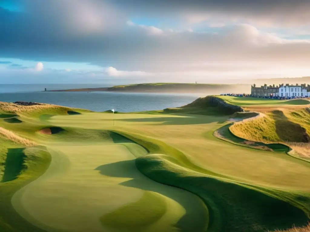 Vista panorámica de St Andrews Links en Escocia, con historia del golf en Escocia